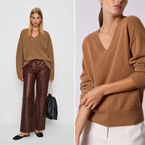 GAP Brown V-Neck Oversized Fit Sweater Women’s Size Large NWOT